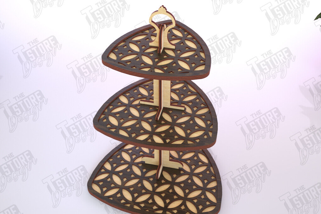 Intra απο ξύλο plywood 3mm-4mm πάχος – Μοτίβο κλιμακωτός δίσκος κοπής με λέιζερ | Κουζίνα Δίασταση  20x20 cm INTRAFABR-121895287