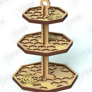 Intra απο ξύλο plywood 3mm-4mm πάχος – Δίσκος με μοτίβο σε επίπεδα | Στρογγυλό σταντ | CNC Δίασταση 20x20 cm INTRAFABR-118207310