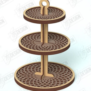 Intra απο ξύλο plywood 3mm-4mm πάχος – Δίσκος με μοτίβο σε επίπεδα | Στρογγυλό σταντ | CNC Δίασταση 20x20 cm INTRAFABR-118207314