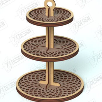 Intra απο ξύλο plywood 3mm-4mm πάχος – Δίσκος με μοτίβο σε επίπεδα | Στρογγυλό σταντ | CNC Δίασταση  20x20 cm INTRAFABR-118207314 - Image 1