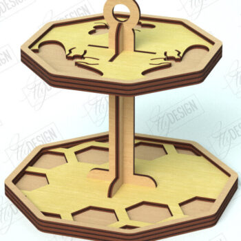 Intra απο ξύλο plywood 3mm-4mm πάχος – Δίσκος με μοτίβο σε επίπεδα | Στρογγυλό σταντ | CNC Δίασταση  20x20 cm INTRAFABR-118207337 - Image 1