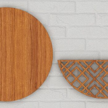 Intra απο ξύλο plywood 3mm-4mm πάχος – Κρεμάστρα πόρτας με σχέδια - στρογγυλή κρεμάστρα Δίασταση  20x20 cm INTRAFABR-39970259 - Image 2