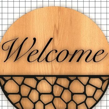 Intra απο ξύλο plywood 3mm-4mm πάχος – Κρεμάστρα πόρτας με σχέδια - στρογγυλή κρεμάστρα Δίασταση  20x20 cm INTRAFABR-39970259 - Image 3