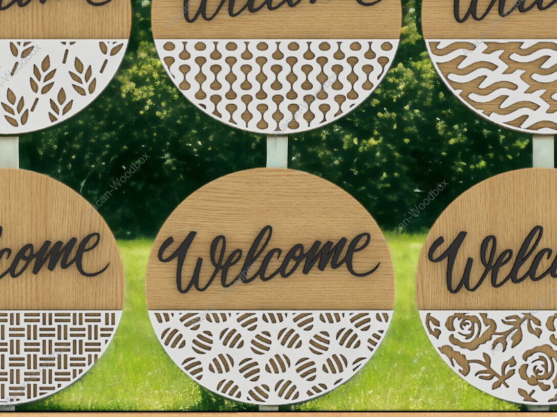 Intra απο ξύλο plywood 3mm-4mm πάχος – Σύνολο διανυσματικών μοτίβων με μοτίβο πόρτας Δίασταση  20x20 cm INTRAFABR-91939077