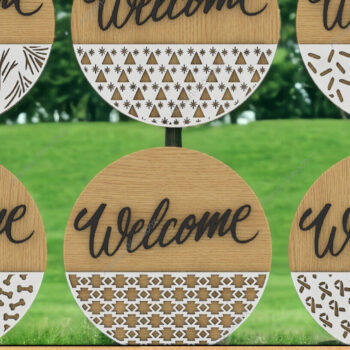 Intra απο ξύλο plywood 3mm-4mm πάχος – Σύνολο διανυσματικών μοτίβων με μοτίβο πόρτας Δίασταση  20x20 cm INTRAFABR-91939077 - Image 2