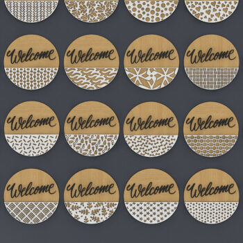 Intra απο ξύλο plywood 3mm-4mm πάχος – Σύνολο διανυσματικών μοτίβων με μοτίβο πόρτας Δίασταση  20x20 cm INTRAFABR-91939077 - Image 5