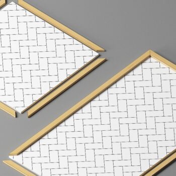 Intra απο ξύλο plywood 3mm-4mm πάχος – Μοτίβα και πλαίσιο Κυψελοειδή ψαροκόκαλο Δίασταση 20x20 cm INTRAFABR-46326548 - Image 2