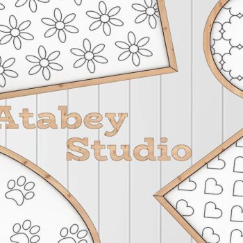 Intra απο ξύλο plywood 3mm-4mm πάχος – Μοτίβα για το Glowforge Heart Flower Δίασταση 20x20 cm INTRAFABR-37056806 - Image 3