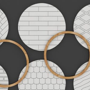 Intra απο ξύλο plywood 3mm-4mm πάχος – Μοτίβα με κορνίζες Διακόσμηση τοίχου Δίασταση  40x30 cm INTRAFABR-39275002