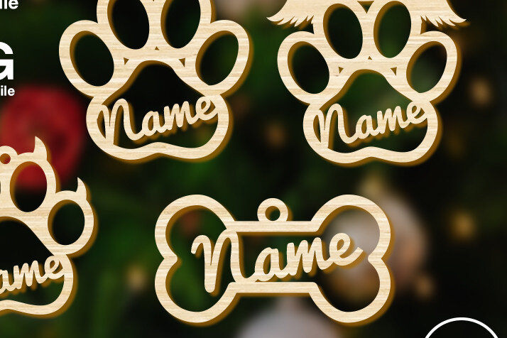 Intra απο ξύλο plywood 3mm-4mm πάχος – Paw &amp; Bone Χριστουγεννιάτικο Στολίδι Plane Pack Δίασταση  20x20 cm INTRAFABR-69556433