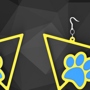 Intra απο ξύλο plywood 3mm-4mm πάχος – Τρίγωνο Paw Dog, Σκουλαρίκια | Δίασταση 5x5 cm INTRAFABR-93927964 - Image 1