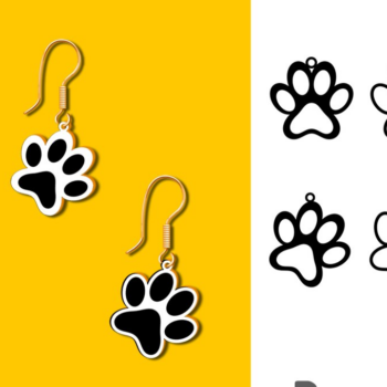 Intra απο ξύλο plywood 3mm-4mm πάχος – Paw Earrings, Dangle Earrings Δίασταση  5x5 cm INTRAFABR-63299915 - Image 1