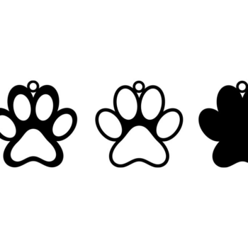 Intra απο ξύλο plywood 3mm-4mm πάχος – Paw Earrings, Dangle Earrings Δίασταση  5x5 cm INTRAFABR-63299915 - Image 2