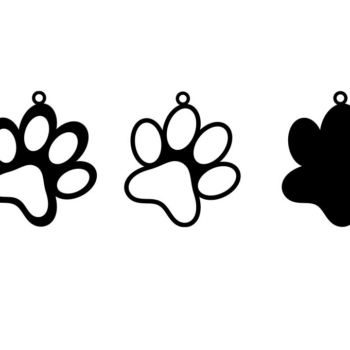 Intra απο ξύλο plywood 3mm-4mm πάχος – Paw Earrings, Dangle Earrings Δίασταση  5x5 cm INTRAFABR-63299915 - Image 3