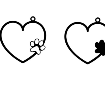 Intra απο ξύλο plywood 3mm-4mm πάχος – Paw Earrings, Dangle Earrings Δίασταση  5x5 cm INTRAFABR-63299909 - Image 3