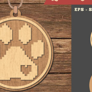 Intra απο ξύλο plywood 3mm-4mm πάχος – Στολίδι κοπής με λέιζερ ποδιών Δίασταση  20x20 cm INTRAFABR-111527174