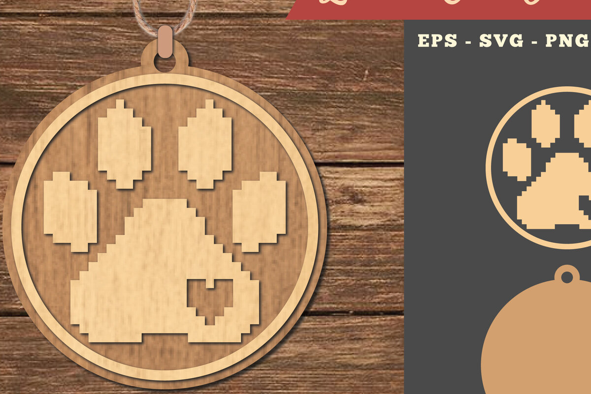 Intra απο ξύλο plywood 3mm-4mm πάχος – Στολίδι κοπής με λέιζερ ποδιών Δίασταση  20x20 cm INTRAFABR-111527174