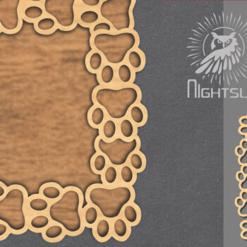 Intra απο ξύλο plywood 3mm-4mm πάχος – Σήμα κοπής λέιζερ ποδιών 2 Δίασταση  20x20 cm INTRAFABR-116227573 - Image 1