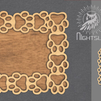 Intra απο ξύλο plywood 3mm-4mm πάχος – Σήμα κοπής λέιζερ ποδιών 4 Δίασταση  20x20 cm INTRAFABR-116227692 - Image 1