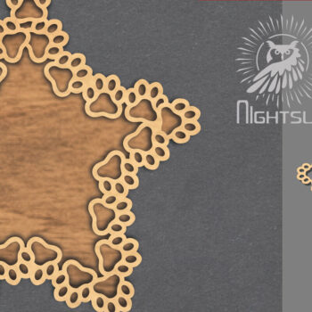 Intra απο ξύλο plywood 3mm-4mm πάχος – Σήμα κοπής λέιζερ ποδιών 6 Δίασταση  20x20 cm INTRAFABR-116227804 - Image 1