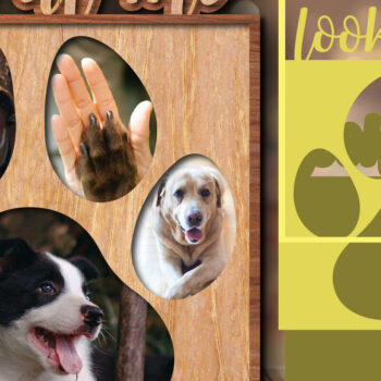 Intra απο ξύλο plywood 3mm-4mm πάχος – Paw Look at Me Κορνίζα φωτογραφιών για Dog Lover Δίασταση  20x20 cm INTRAFABR-25853683 - Image 3