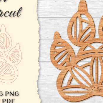 Intra απο ξύλο plywood 3mm-4mm πάχος – Paw Mandala Lasercut Δίασταση  20x20 cm INTRAFABR-121332070 - Image 1