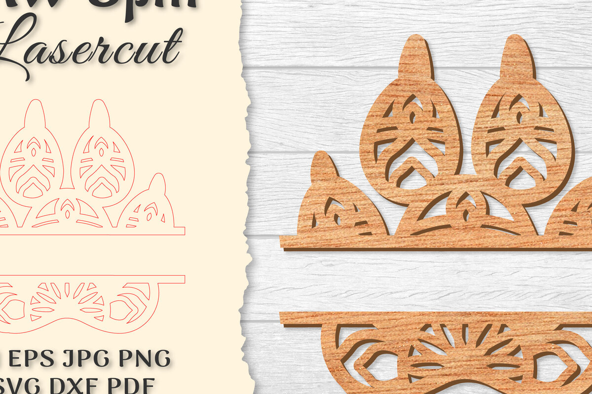 Intra απο ξύλο plywood 3mm-4mm πάχος – Paw Mandala Split Lasercut Δίασταση  20x20 cm INTRAFABR-121333979