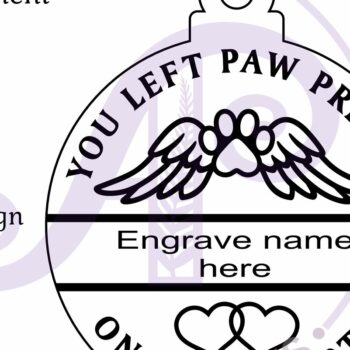 Intra απο ξύλο plywood 3mm-4mm πάχος – Paw Memorial Χριστουγεννιάτικο Στολίδι Δίασταση  20x20 cm INTRAFABR-121858289 - Image 3