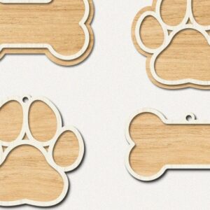 Intra απο ξύλο plywood 3mm-4mm πάχος – Paw Ornament, Χριστουγεννιάτικα Στολίδια Δίασταση 20x20 cm INTRAFABR-42958418