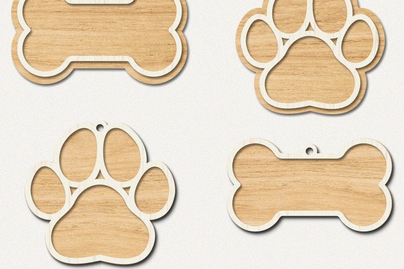Intra απο ξύλο plywood 3mm-4mm πάχος – Paw Ornament, Χριστουγεννιάτικα Στολίδια Δίασταση  20x20 cm INTRAFABR-42958418