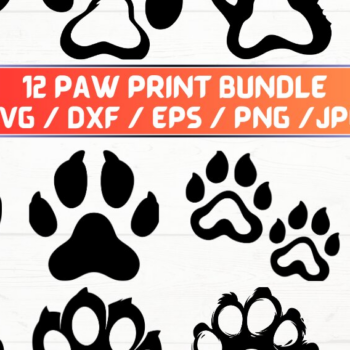 Intra απο ξύλο plywood 3mm-4mm πάχος – Paw Print, DXF, EPS, JPG, PNG Δίασταση 20x20 cm INTRAFABR-115721410 - Image 1