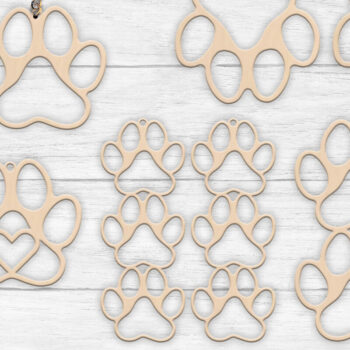 Intra απο ξύλο plywood 3mm-4mm πάχος – Paws Earrings| Σκουλαρίκια Paws Δίασταση 5x5 cm INTRAFABR-57026849 - Image 1