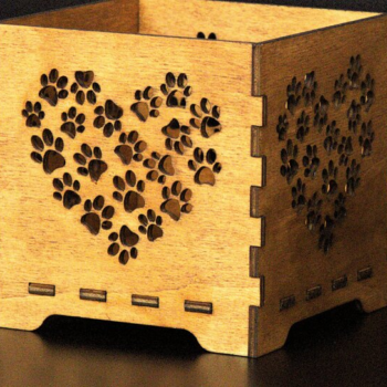 Intra απο ξύλο plywood 3mm-4mm πάχος – Κηροπήγιο Paws Heart, Φανάρι τσαγιού Δίασταση  20x20 cm INTRAFABR-108405484 - Image 2