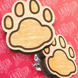 Intra απο ξύλο plywood 3mm-4mm πάχος – Paws Stud Σκουλαρίκια  κοπής με λέιζερ Δίασταση  5x5 cm INTRAFABR-83536288