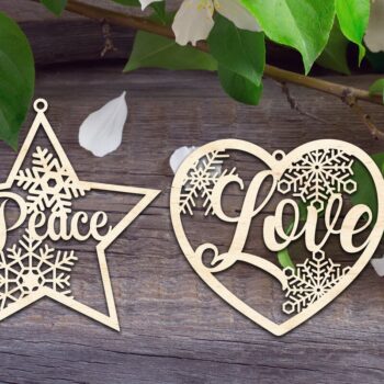 Intra απο ξύλο plywood 3mm-4mm πάχος – Στολίδια Ειρήνης και Αγάπης Δίασταση  20x20 cm INTRAFABR-33853600 - Image 1