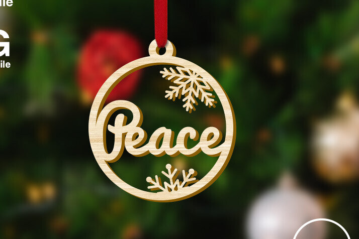 Intra απο ξύλο plywood 3mm-4mm πάχος – Στολίδι για το χριστουγεννιάτικο δέντρο της Ειρήνης Δίασταση  20x20 cm INTRAFABR-79823993