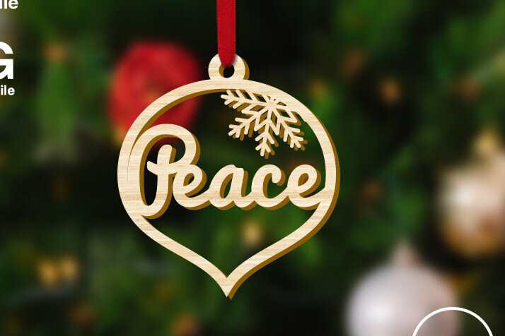 Intra απο ξύλο plywood 3mm-4mm πάχος – Στολίδι για το χριστουγεννιάτικο δέντρο της Ειρήνης Δίασταση  20x20 cm INTRAFABR-79536612