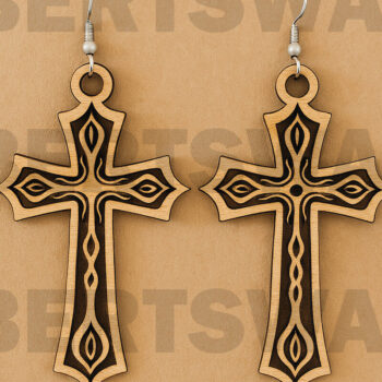 Intra απο ξύλο plywood 3mm-4mm πάχος – Peace Dove Earrings Δίασταση 5x5 cm INTRAFABR-124683432 - Image 1