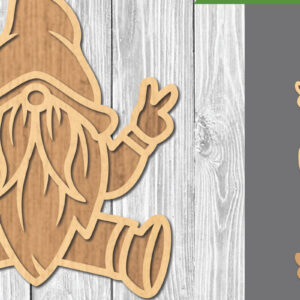 Intra απο ξύλο plywood 3mm-4mm πάχος – Peace Gnome Decoration Δίασταση  20x20 cm INTRAFABR-107202571