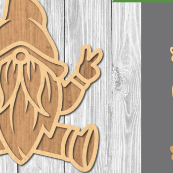 Intra απο ξύλο plywood 3mm-4mm πάχος – Peace Gnome Decoration Δίασταση 20x20 cm INTRAFABR-107202571 - Image 1