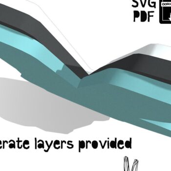 Intra απο ξύλο plywood 3mm-4mm πάχος – Peace Sign 3D Layered PDF Δίασταση 40x30 cm INTRAFABR-35546861 - Image 2