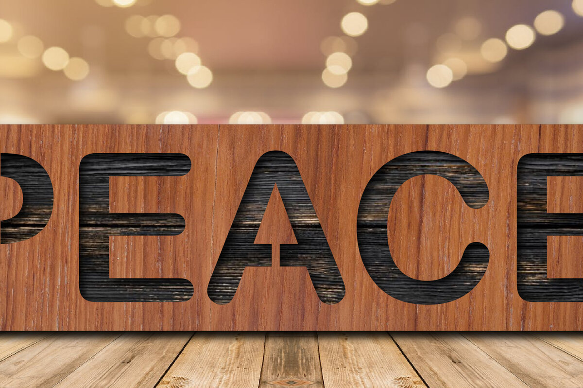 Intra απο ξύλο plywood 3mm-4mm πάχος – Πινακίδα ειρήνης κοπή λέιζερ 2 στρώσεων 3D Δίασταση  20x20 cm INTRAFABR-27124162