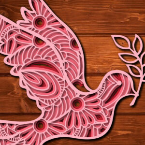 Intra απο ξύλο plywood 3mm-4mm πάχος – Αρχείο κοπής με λέιζερ Mandala Sign Peace Δίασταση  40x30 cm INTRAFABR-27123963