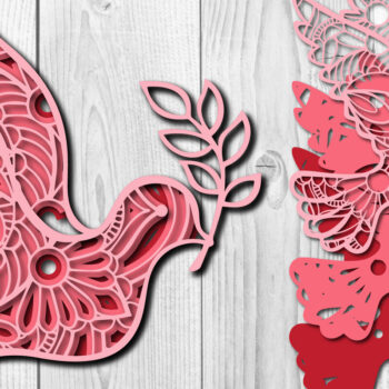 Intra απο ξύλο plywood 3mm-4mm πάχος – Αρχείο κοπής με λέιζερ Mandala Sign Peace Δίασταση  40x30 cm INTRAFABR-27123963 - Image 2