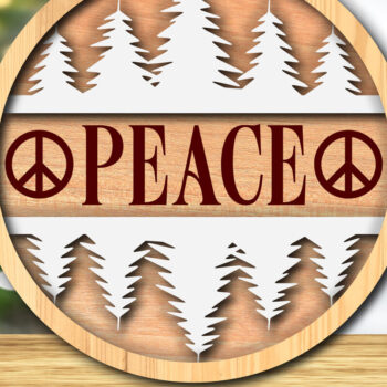 Intra απο ξύλο plywood 3mm-4mm πάχος – Ειρήνη -Χριστουγεννιάτικα θεματικά – Δίασταση  20x20 cm INTRAFABR-117895044 - Image 1