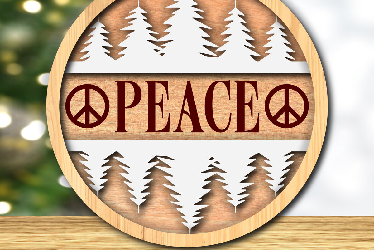 Intra απο ξύλο plywood 3mm-4mm πάχος – Ειρήνη -Χριστουγεννιάτικα θεματικά – Δίασταση  20x20 cm INTRAFABR-117895044