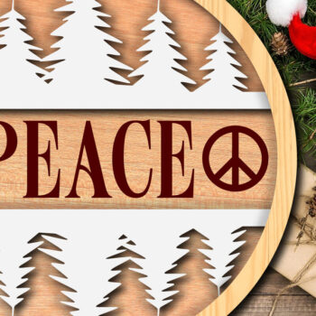 Intra απο ξύλο plywood 3mm-4mm πάχος – Ειρήνη -Χριστουγεννιάτικα θεματικά – Δίασταση  20x20 cm INTRAFABR-117895044 - Image 2