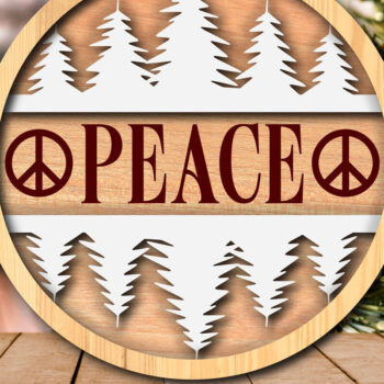 Intra απο ξύλο plywood 3mm-4mm πάχος – Ειρήνη -Χριστουγεννιάτικα θεματικά – Δίασταση  20x20 cm INTRAFABR-117895044 - Image 3