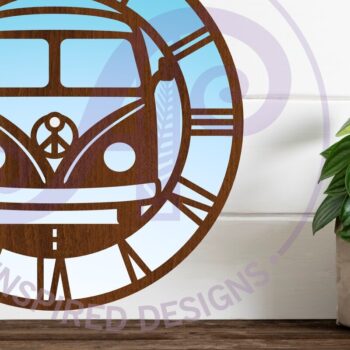 Intra απο ξύλο plywood 3mm-4mm πάχος – Αρχεία κοπής με λέιζερ ρολογιού τοίχου Peace Van Δίασταση  40x30 cm INTRAFABR-105962873 - Image 2