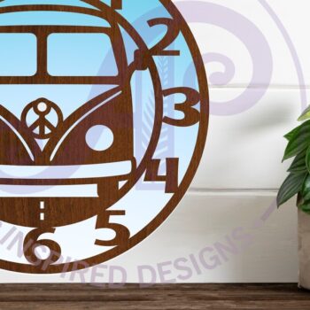 Intra απο ξύλο plywood 3mm-4mm πάχος – Αρχεία κοπής με λέιζερ ρολογιού τοίχου Peace Van Δίασταση  40x30 cm INTRAFABR-105962873 - Image 3